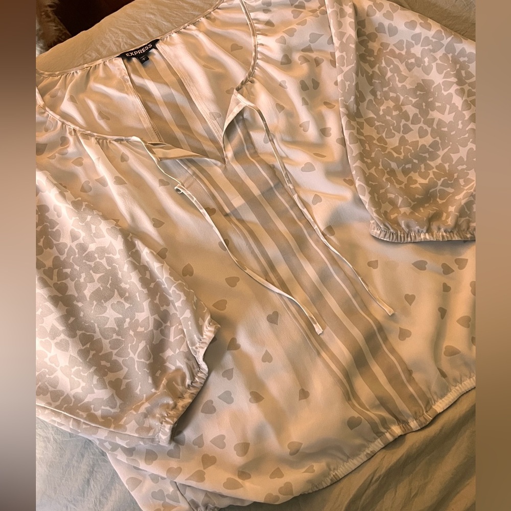 Large Heart Pattern Blouse